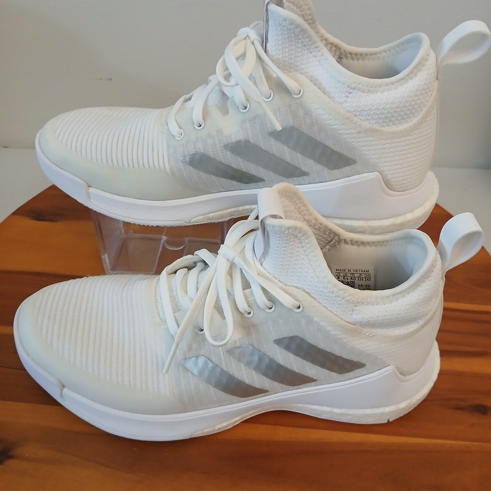 Adidas Crazyflight Women 8 White Volleyball Shoes Sneakers HQ3491